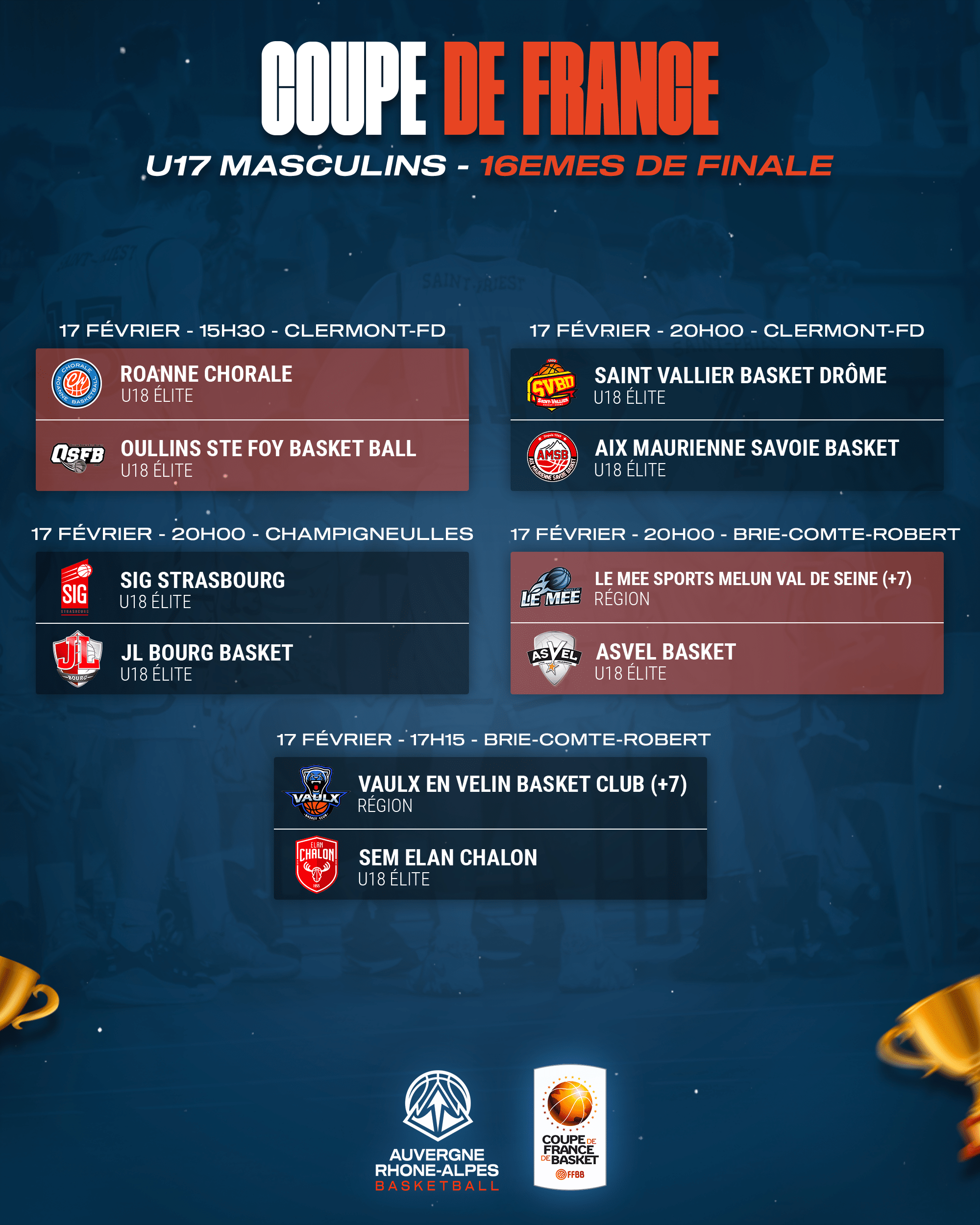Fanion Officieux 16e Finale Coupe De France 2026 – SC Bastia Vs ESTAC Troyes