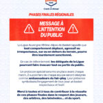 Phases Finales Régionales – Message à l’attention du public